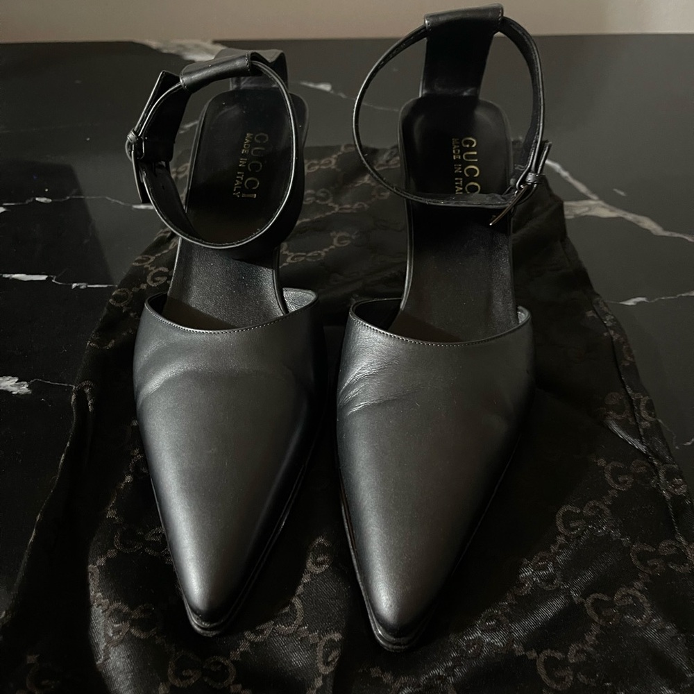 Gucci Women's Black Ankle Strap Heels